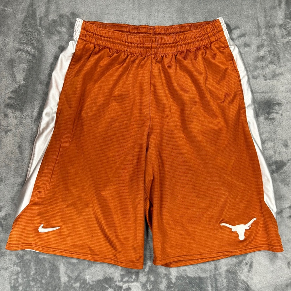 Nike Elite Texas Longhorns Basketball Shorts Orange White Mens Large RN 56323